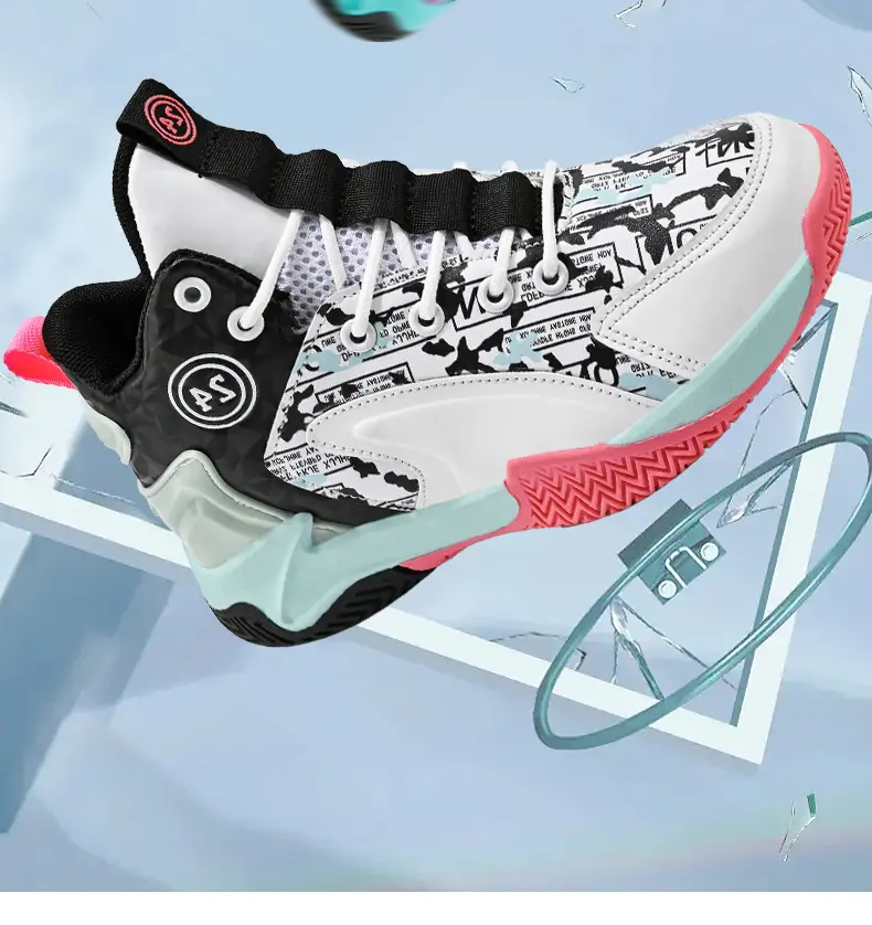 Outdoor Sport Court - Teen Girls Plain Fashion Basketball Sneakers