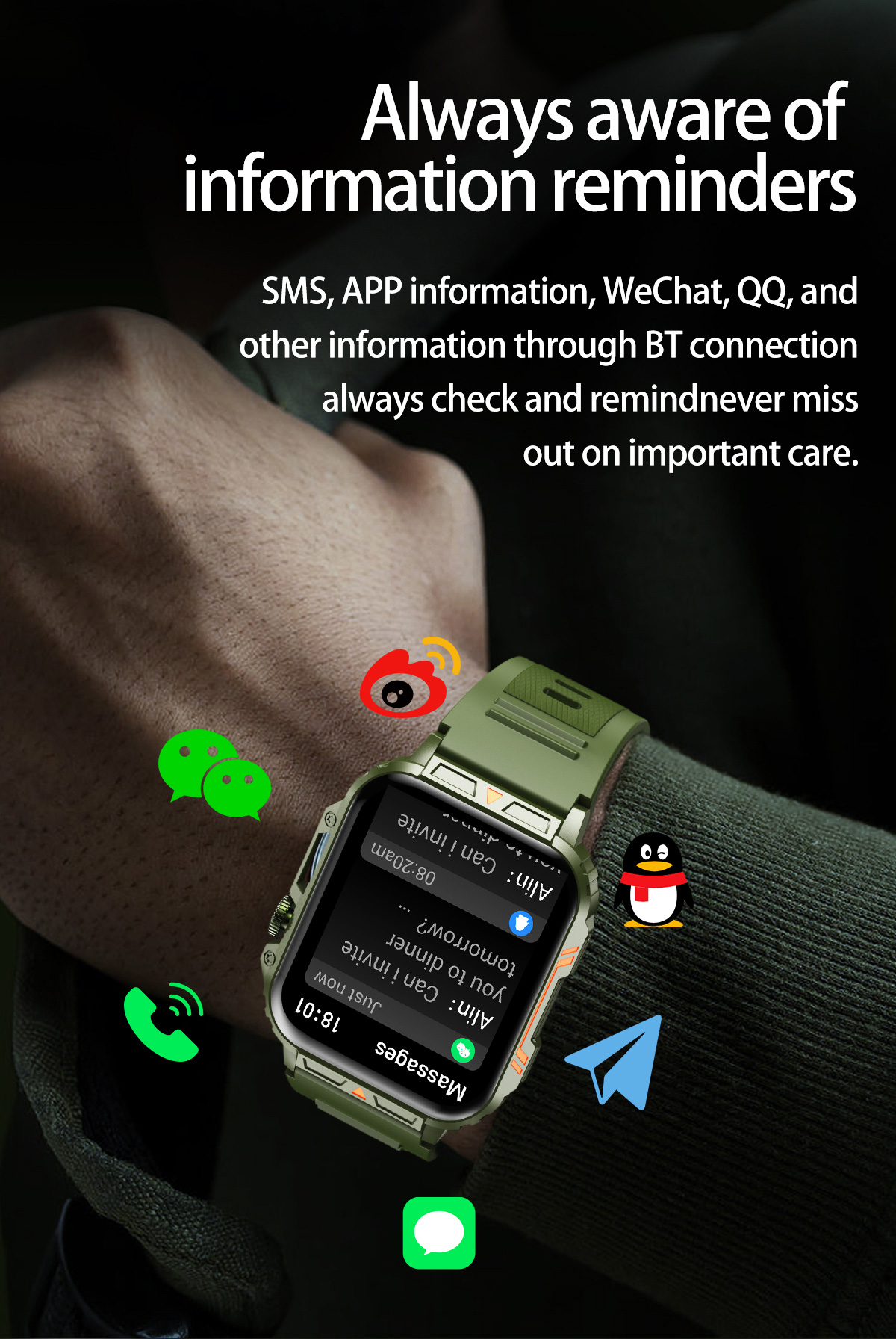 1.91 Outdoor Military Smart Wa - Outdoor Sport Smart Watch ulasan dan harga