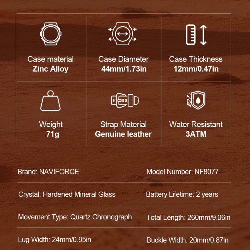 NAVIFORCE Male Stylish Chronog - Outdoor Sport Smart Watch ulasan dan harga