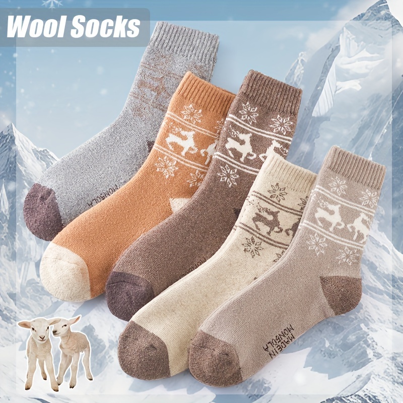 5Pairs Winter Thicken Wool Soc - Outdoor Sport Hose ulasan dan harga