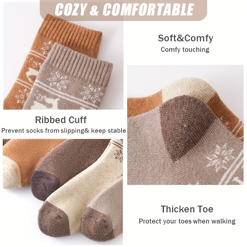 5Pairs Winter Thicken Wool Soc - Outdoor Sport Hose ulasan dan harga