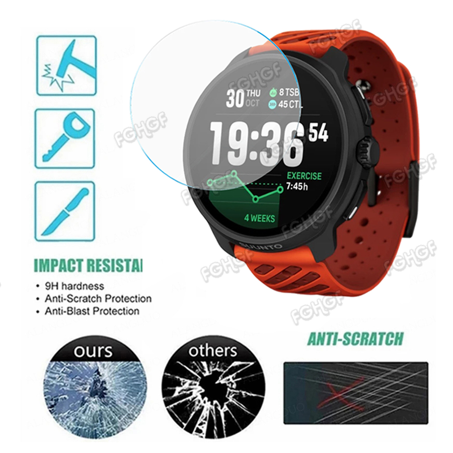 Tempered Glass Protective Film - Outdoor Sport Smart Watch ulasan dan harga